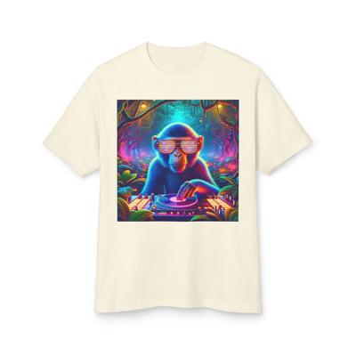 Lebendiges Retro Affen DJ T-Shirt, Cooles T-Shirt, Party-Shirt, Geschenk für Musikliebhaber,