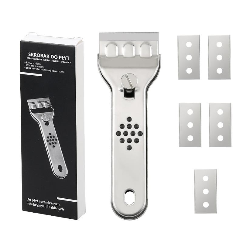 

Скребок для чистки, многофункциональный скребок с лезвием, скребок для краски, очиститель масляных пятен, очиститель для кухни, подходит для керамической индукционной плиты