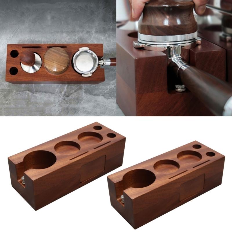 Wood Tamper Station Coffee Supplies Coffee Tool Holder Coffee Tamper Station Wood Material Gift for Coffee Enthusiasts