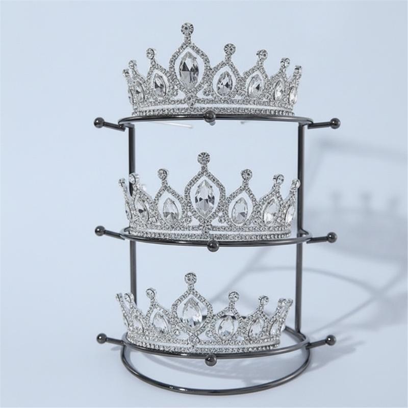 Elegant Detachable Crown Display Stand Sturdy Stainless Steel Frame Suitable for Secure Jewelry Exhibition Presentations