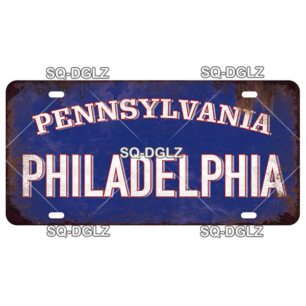 USA EAST City BOSTON MIAMI 15x30CM Plate Sports Tin Sign State Wall Decoration Metal Sign Home Decor Painting Plaques Art Poster