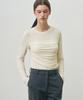 Deuloupisumeon Shirred Drape Long Sleeve T-Shirt [Ivory]