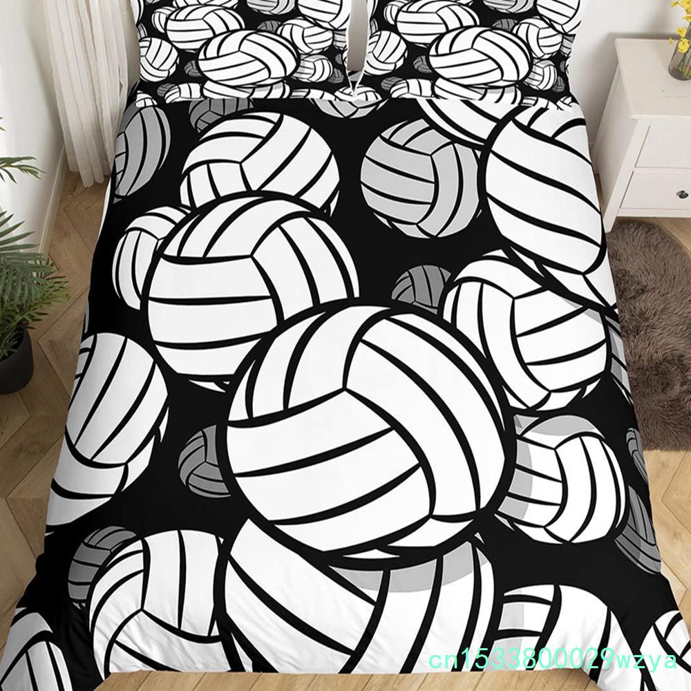 Volleyball Sport Bedding Set Sports Theme Duvet Cover King Queen Watercolor Volleyball Comforter Cover Ball Game Quilt Cover