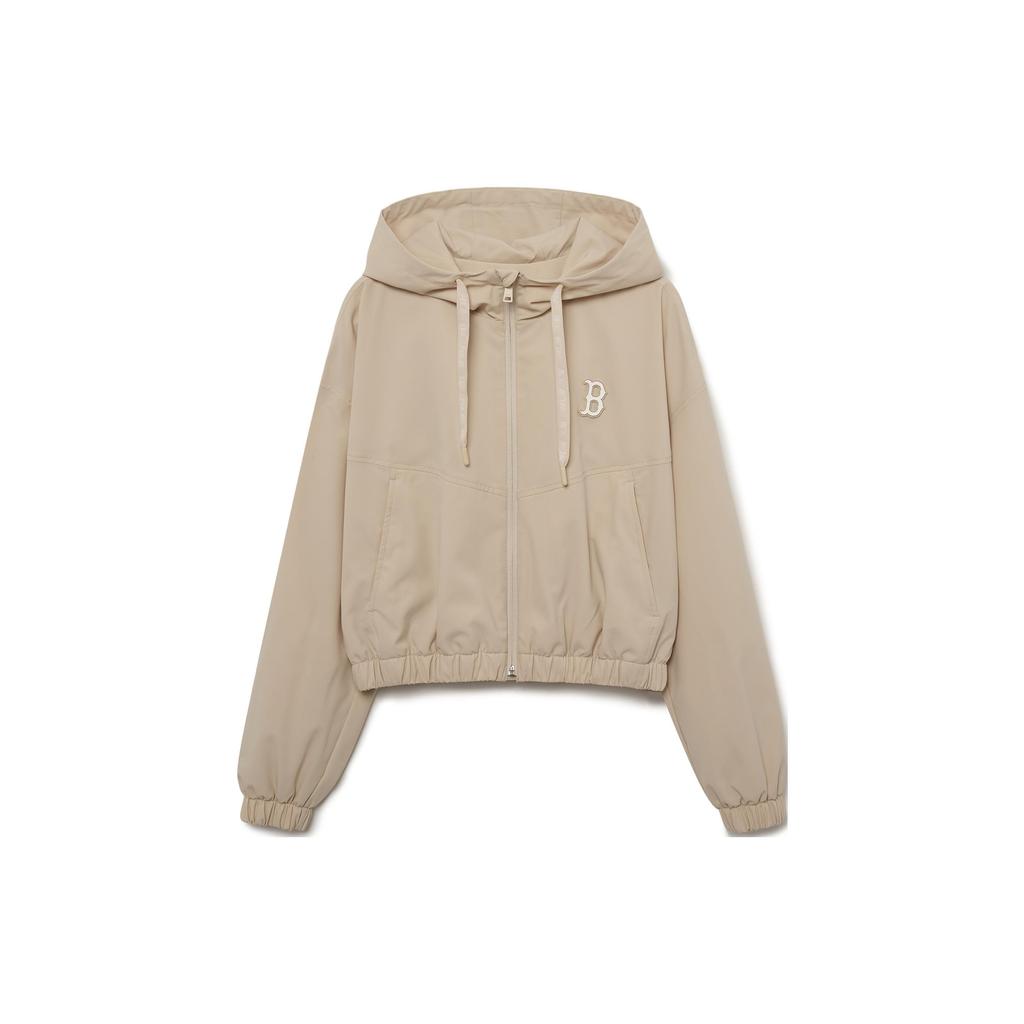 MLB Detroit Tigers Solid Logo Zip-Up Short Hooded Jacket Women Jackets Off-White 3FWJB0131-43BGL