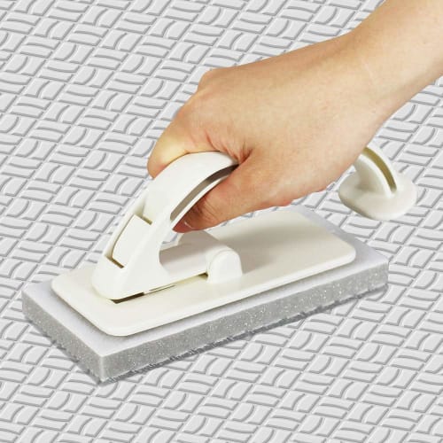 Azuma Bathroom Cleaning Brush, Bathroom Floor Cleaner, Sponge Surface: Approx. 7 X 16 Cm, Perfect for Cleaning Uneven Floors, Pointy Brush Reaches Dee