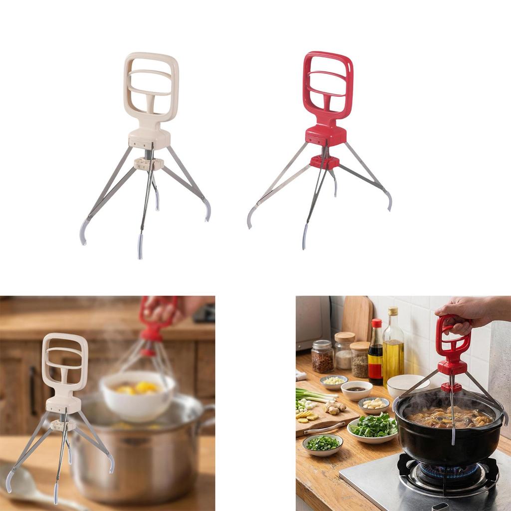 Heat Resistant Bowl Pan Gripper Non Slip Handle Four Claw Dish Clip Tool for Home and Restaurant Use