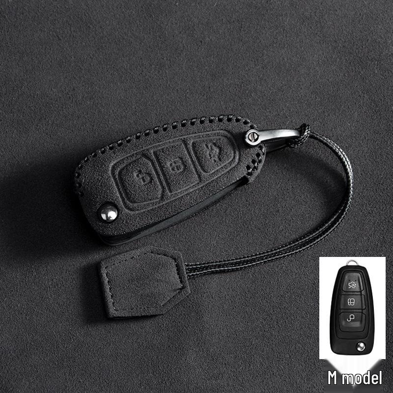 Suede Shell Buckle Case for Ford Mondeo, Edge, Explorer, Focus Keys