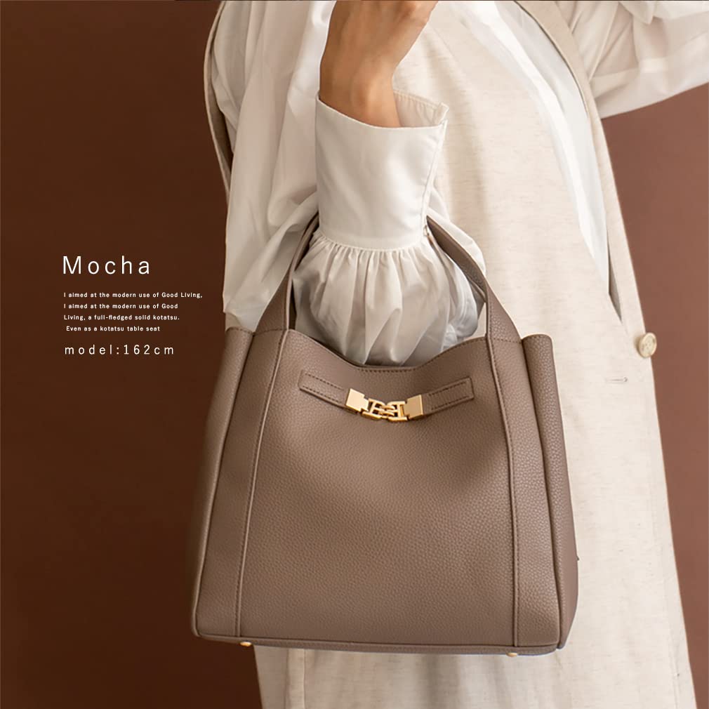 Vita Felice Handbag for Women [VITAFELICE] 3-Space 2-Way inb-10031p (Mocha)
