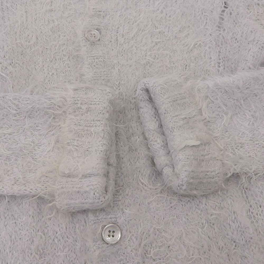 LAD MUSICIAN Men's Shaggy Knit Cardigan Top, Gray, Size 44, 2205-001 tops 44 grayUsed