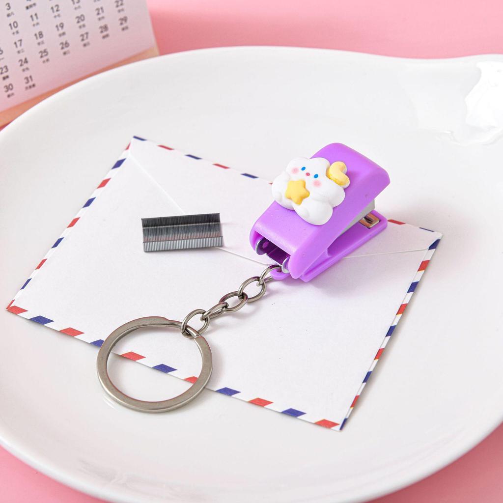 Portable Cute Children's Stapler - Cartoon Mini Keychain