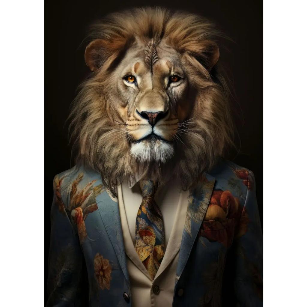 Plakat ze zwierzęciem w stylu Boho Lew Słoń Szympans Obrazy Nowoczesna Sztuka Ścienna Obrazy na Płótnie do Salonu Wystrój Domu