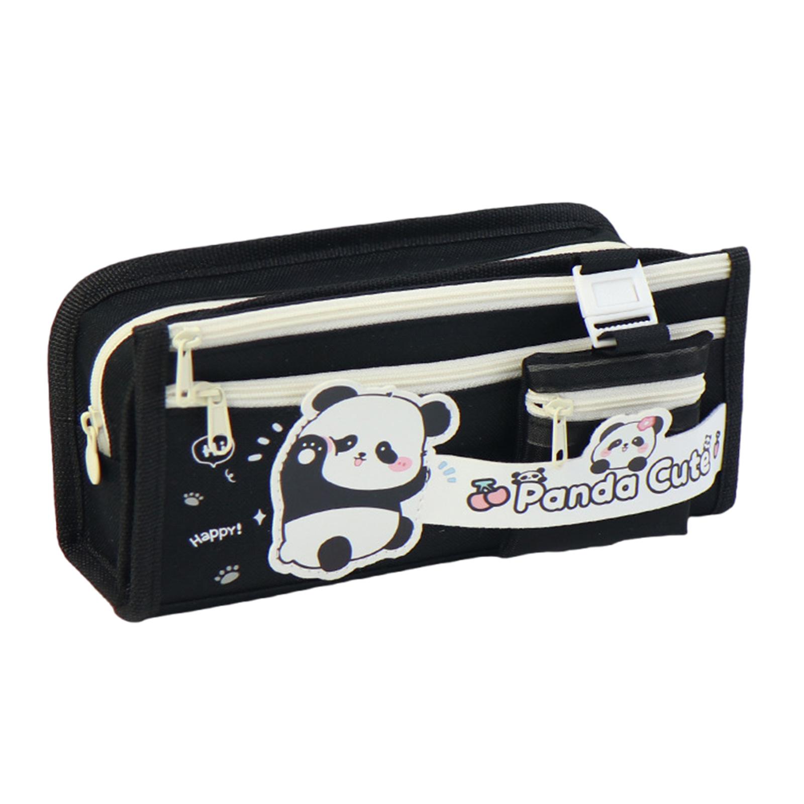

Пенал «Панда» большой емкости, сумка для канцелярских принадлежностей, пенал для маркеров, органайзеры для стола для студентов, девочек и мальчиков чёрный