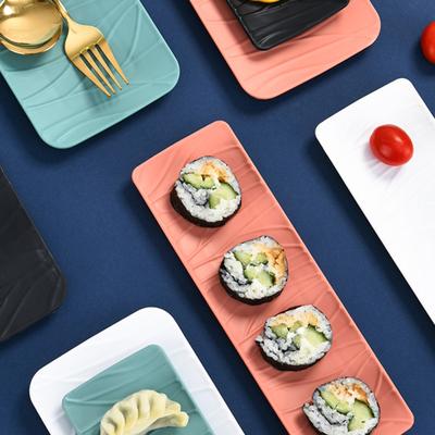 Piastra per barbecue Design con bordo curvo Struttura ad albero anti-fuoriuscita Piatto da sushi rettangolare Vassoio da forno Fornitura domestica