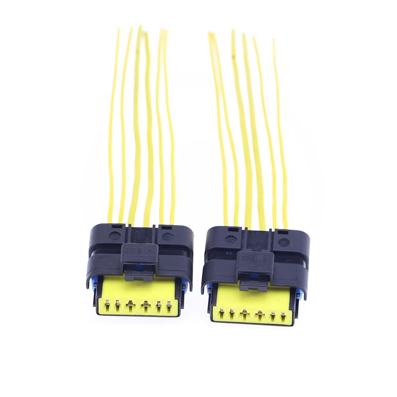 2Pcs Car Socket Connector Wire Harness Female 6 Pin Way For Peugeot Citroen Renault Electronic Fuel Pump Throttle Valve