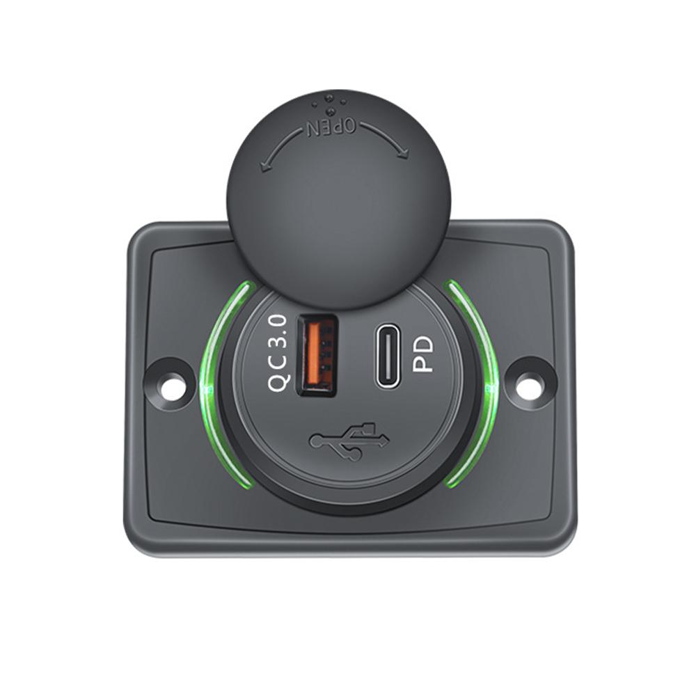 Dual Quick Charge 3.0 12V/24V Socket USB Charger PD Type-C Charger Waterproof Power Socket Adapter Car Charger Adapter