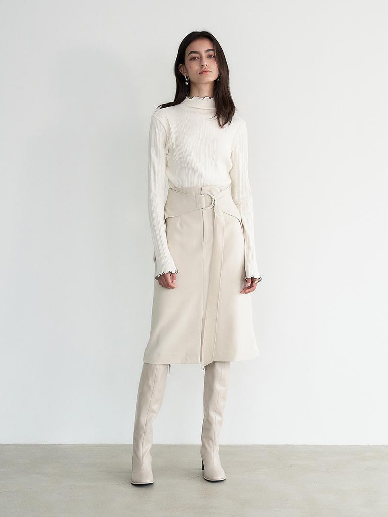 ETDEMAIN 004 Cut-Out Low Neck Rib Knit (Ivory)