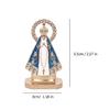 Religious Christian Alloy Prayer Figurine with Enamel and Rhinestones Embellished For Devotional Space Spiritual Accent
