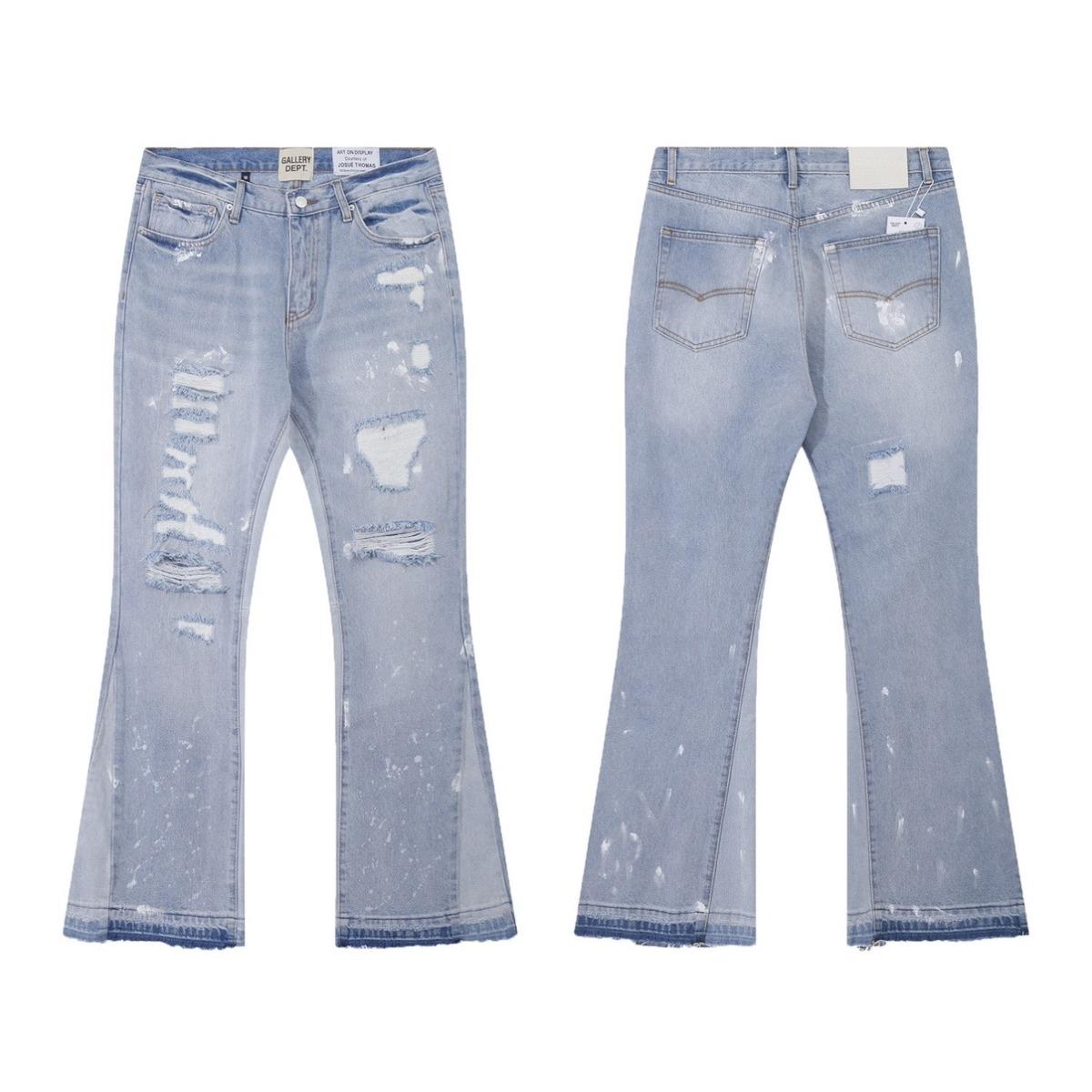 FlowStreet Denim Bell-bottoms Washed And Worn
