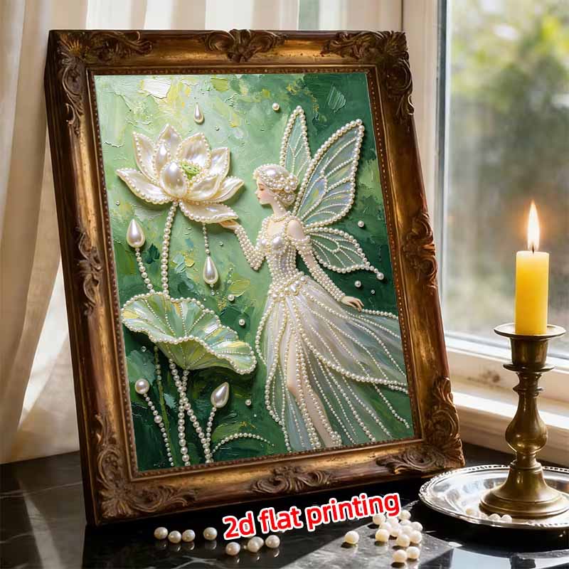 Frameless DIY Pearl Bead Painting Kit Elegant Fairy Pattern Creative Relaxing Craft Canvas Home Decor Adult Gift