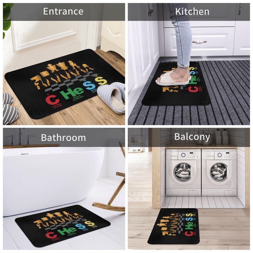Chess Periodic Elements Doormat Non-Slip Bath Kitchen Mat Living Room Floor Door Entrance Carpet Rug