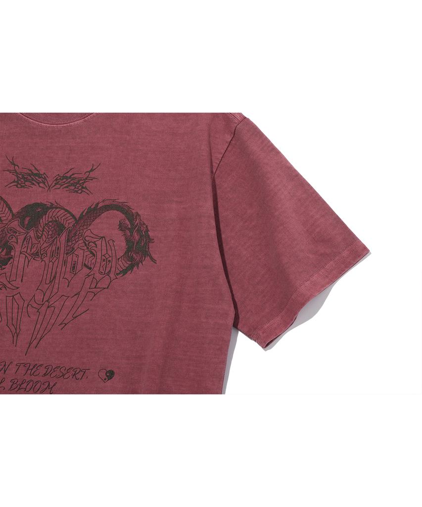 IFYOUWANT Distorted Pigment Tee Dusty Pink