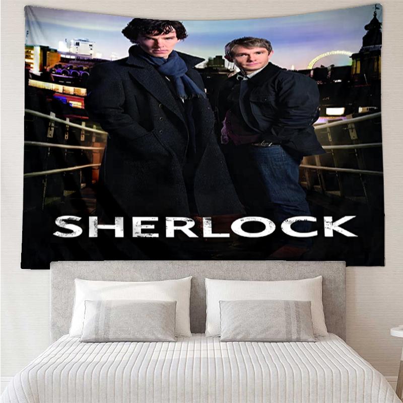 Sherlock Print Tapestry, Backdrop, Easy Setup, Ideal for Bedroom, Office & Living Room, with Aesthetic Wall Hanging Decor.