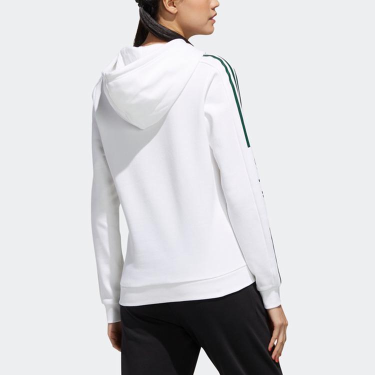 Adidas Neo W Base Sweat Hoodie Logo Striped Print Pullover Women Hoodies White GC9906