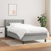3129921 vidaXL Bed Base with Mattress Light Grey 90x200 Cm Fabric