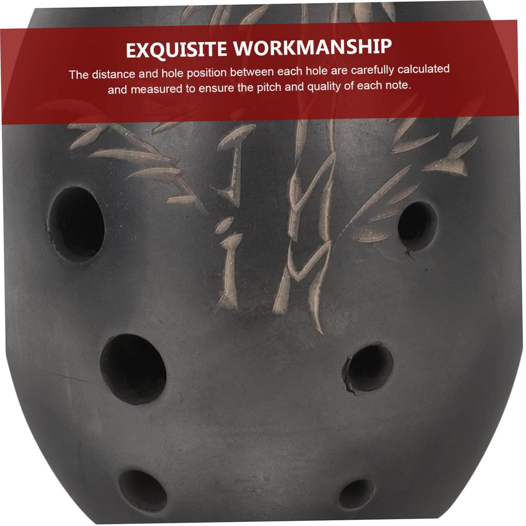 Ancient Chinese Black Clay Flute Exquisitely Crafted 8 Hole Ocarina Artwork Musical Instrument Perfect for Practicing
