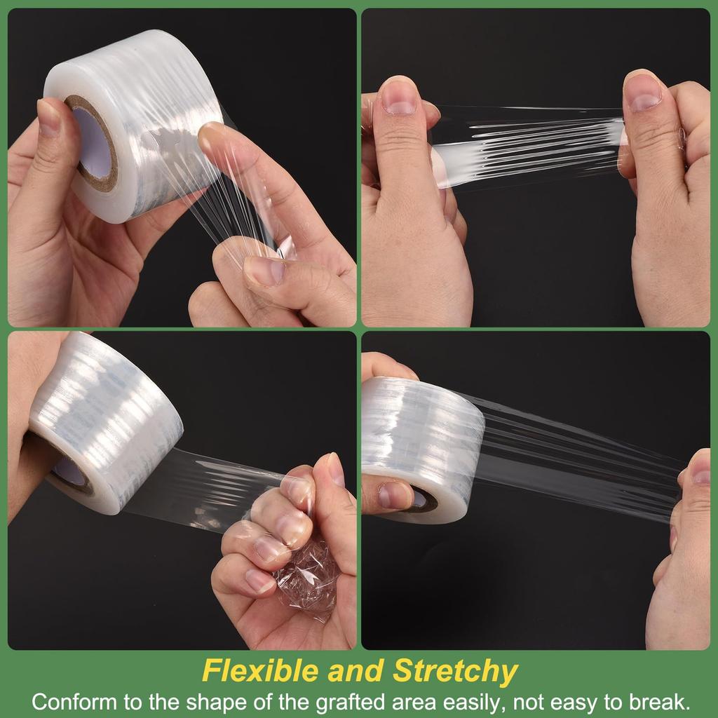 Fruchtbaum-Pfropfband, Dehnbares Gartenpfropfwerkzeug Pflanzen Selbstklebend Floristikfolie für Obstbäume und Poly-Knospenpfropfung