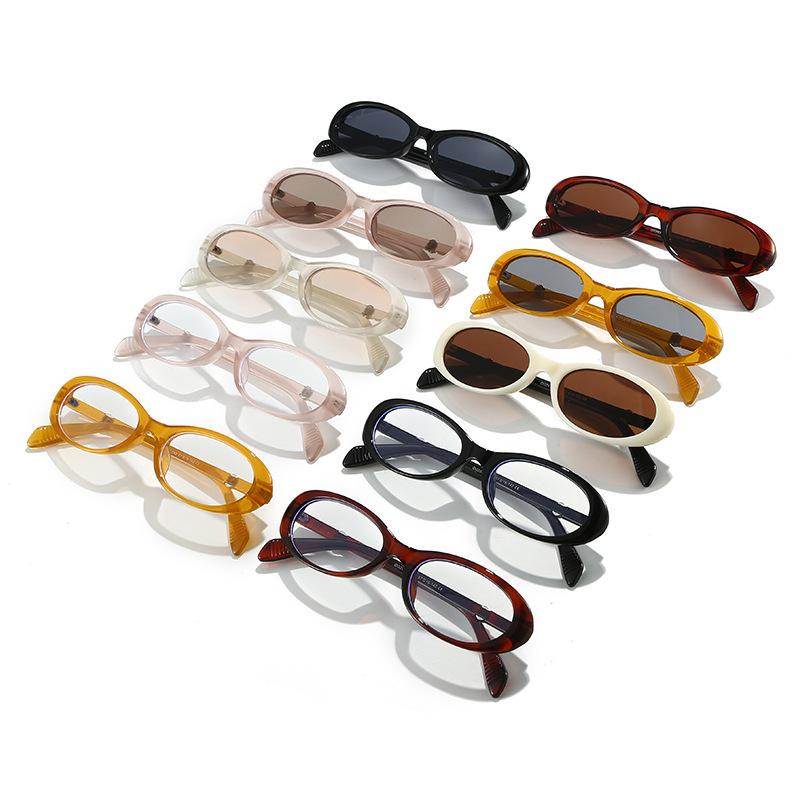 New small frame oval sunglasses, European and American fashion personalized diamond-encrusted pearl sunglasses for men and women