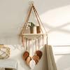 Modern Bohemian Wall Hanging Tapestry Macrame Shelf Woven Storage Container Art for Home Bedroom Living Room Wall Decor