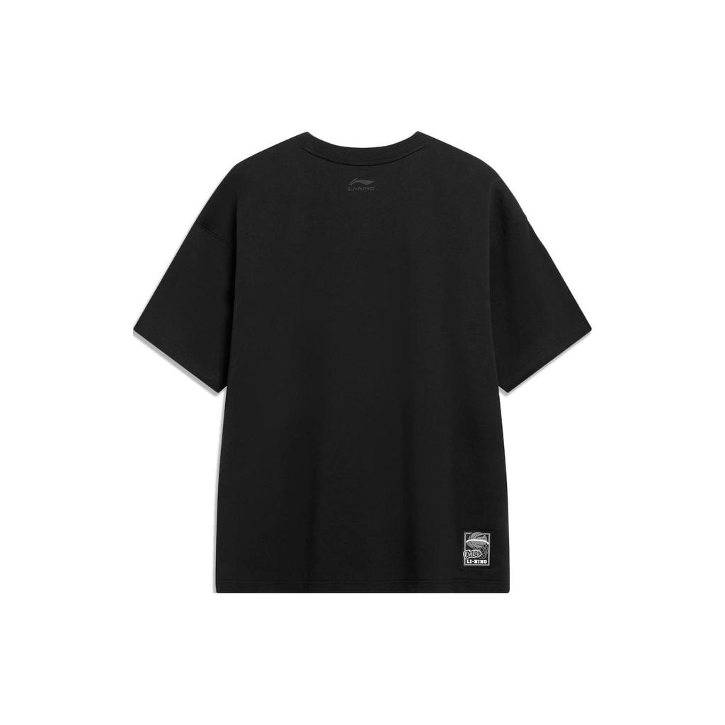 Li Ning Sports Life Collection T-Shirts Herren Schwarz Rundhals Mittlere Normale Passform AHSUD81-2