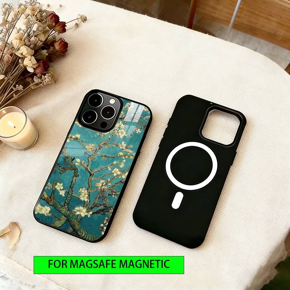 Garden Paint Art Phone Case For iPhone17,16,15,14,13,12,11 Plus,Pro Magnetic with Magsafe Wireless Charging