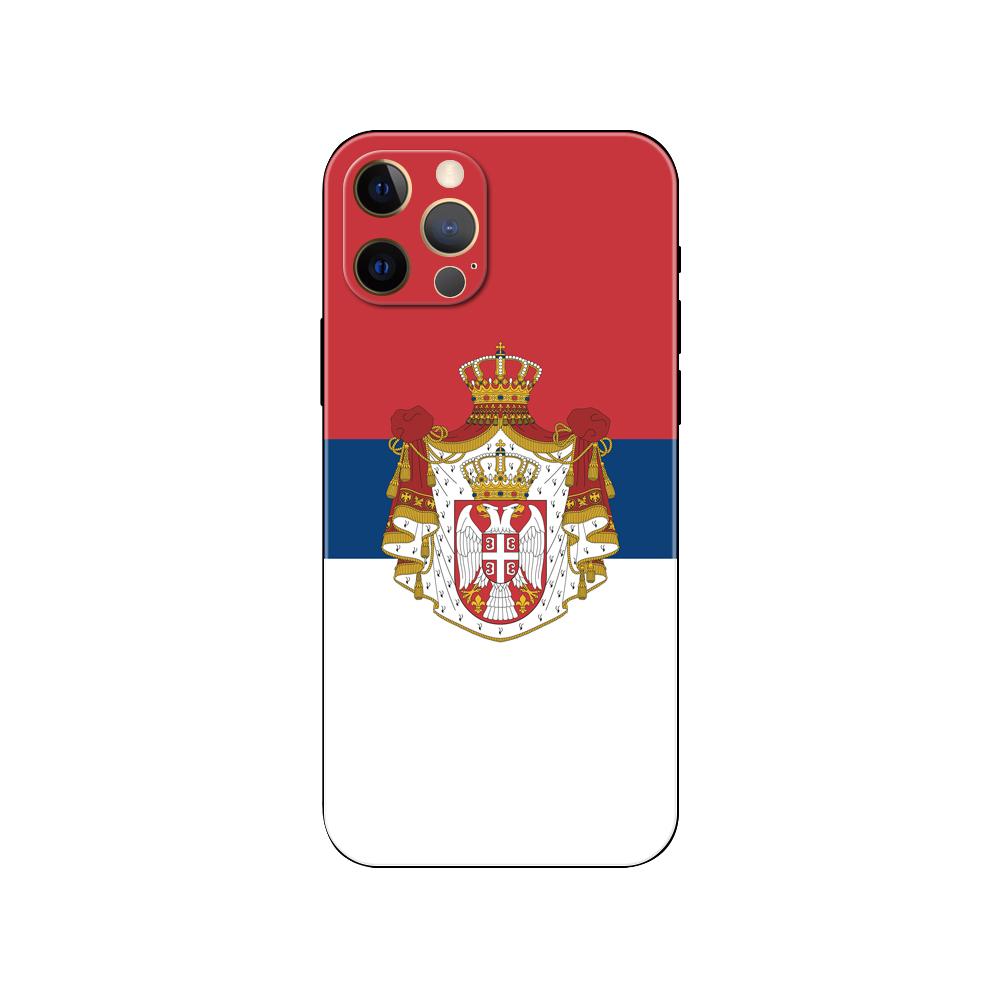 Serbia Flag Phone Case for Iphone 14 Se 6 6s 7 8 Plus X 10 XR XS 11 12 13 Mini Pro MAX Black Tpu Back Cover