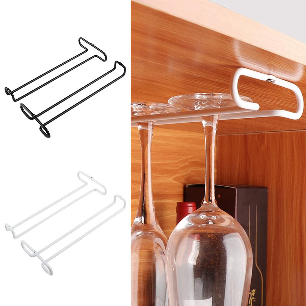 Wine Glass Rack Cup Iron Stemware Holder for Restaurant Cabinet Kitchen Black