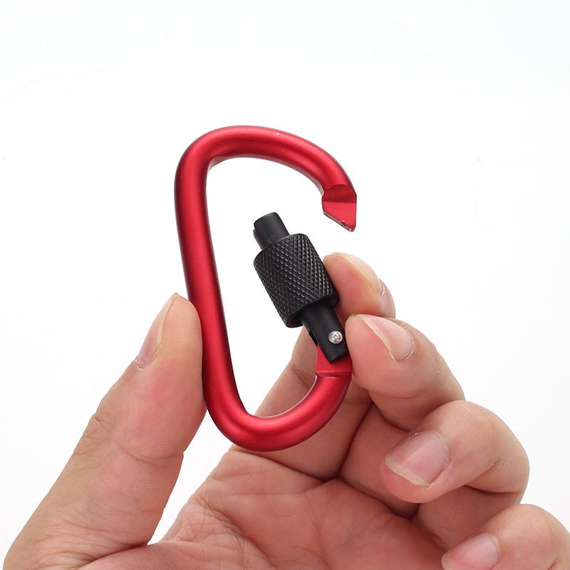 Aluminum D-Shaped Carabiner: Outdoor Keychain & EDC Gear Snap Hook