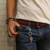 Barrel Key Hook S with Key Silver Key Double Fish Wallet Single Biker [dredline] Df-004 Ring, 925, Chain, Loop, Hook, Chain, Hook,