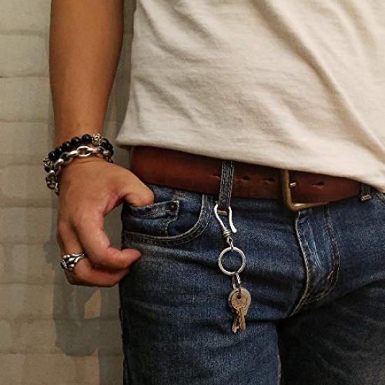 Barrel Key Hook S with Key Silver Key Double Fish Wallet Single Biker [dredline] Df-004 Ring, 925, Chain, Loop, Hook, Chain, Hook,