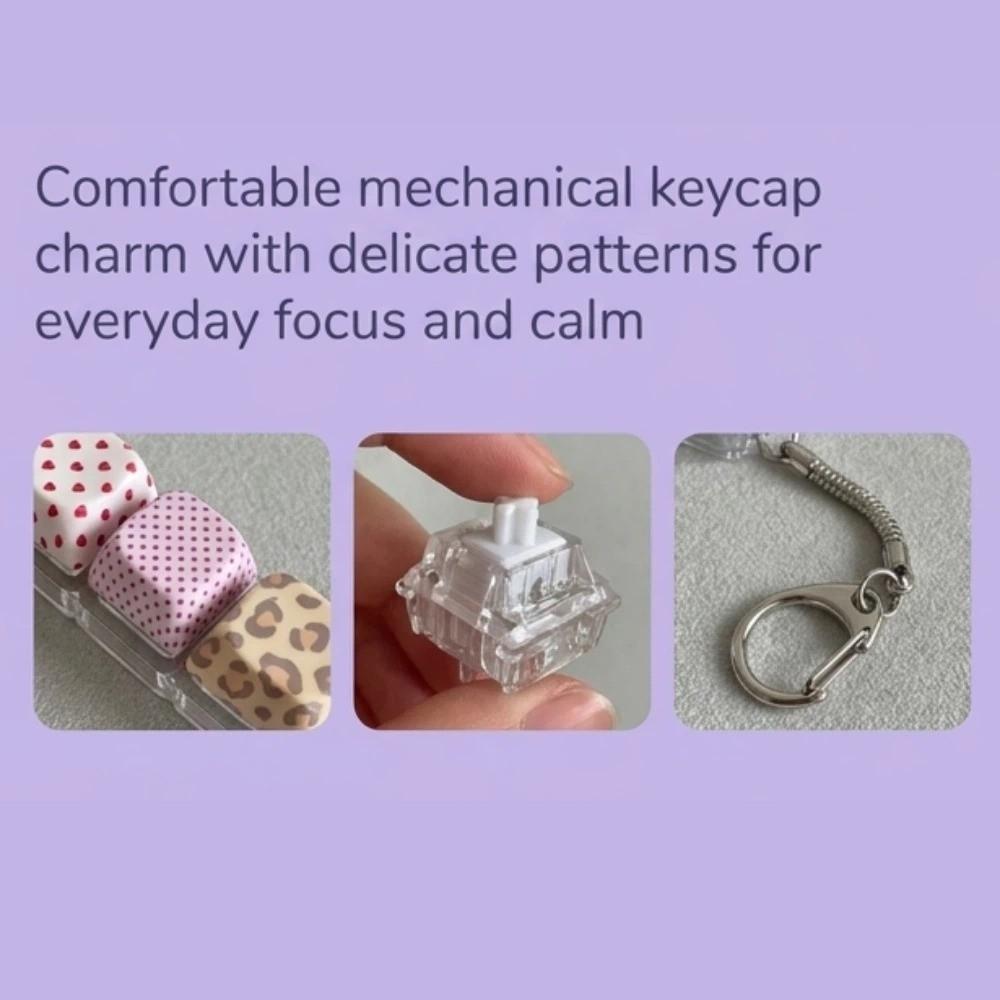 LED Light Decompression Keyring PBT Material Mechanical Keyboard Key Cap Pendant Tactile