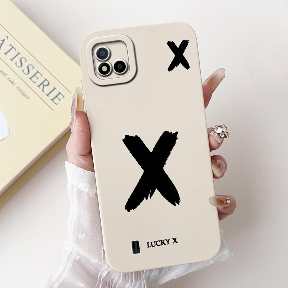 For Realme C11 (2021) Lucky Initial Letter Phone Case For Realme C11 2021 2020 RMX3231 RMX2185 Soft Silicone Shockproof Cases