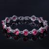 CMM Sparkling Purple Red Cubic Zirconia Round Tennis Bracelets for Women Fashion Jewelry