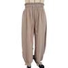 Women Bloomers High-Drape Side Shirring Wide Leg Pants with Elastic Waistband Adjustable Drawstring Pure Color Casual