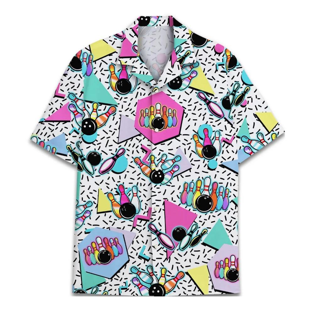 Retro Disco Music Cube Hawaiian Shirts For Men Galaxy Pop Skateboard Mens Hawaiian 80s 90s Shirts Short Sleeve Hip Hop Shirts