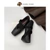 Sheepskin Version~ Minimalist Ballet Style Cross Belt Fashion Single Shoes Women's Leather Comfortable Soft Sole One Pedal Shallow Mouth Single Shoes