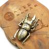 Solid Brass Beetle Ornaments Creative Unicorn Fairy Simulation Copper Insect Tea Pets Hand-played House Table Gift Insect Model