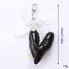 Elegant Beaded Keychain Phone Charm Unique Keyring Padded Heart Bowknot Bag Pendant Accessory for Purse Backpack Handbag