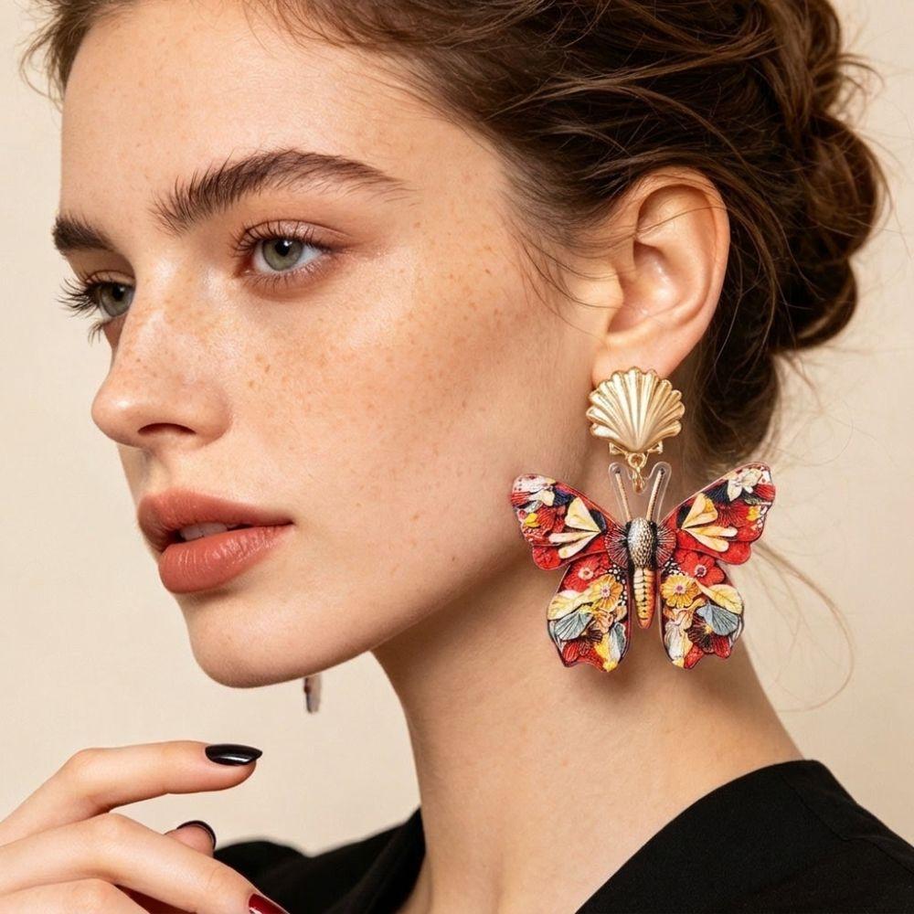 Personality Butterfly Earrings Water Droplet Pendant Animal Earrings Pendant Earrings  Jewelry Gift