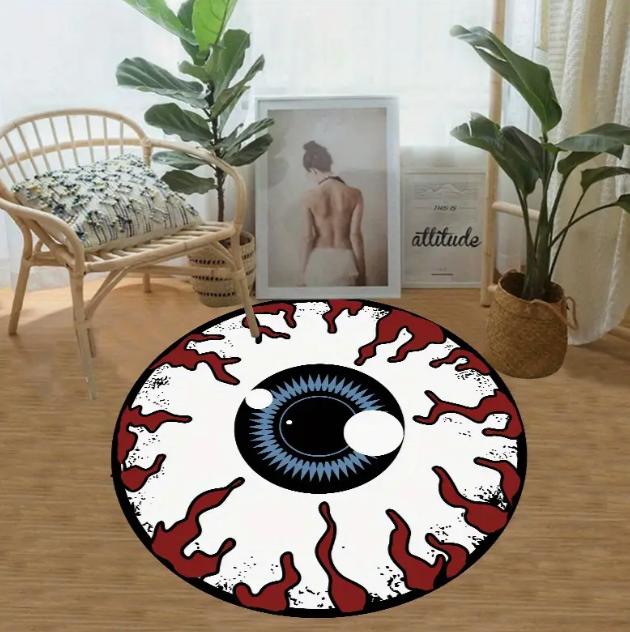 Party Party Living Room Carpet Bedroom Horror Round Eye Carpet Home Decoration Corridor Bathroom Anti Slip Comfortable Carpets