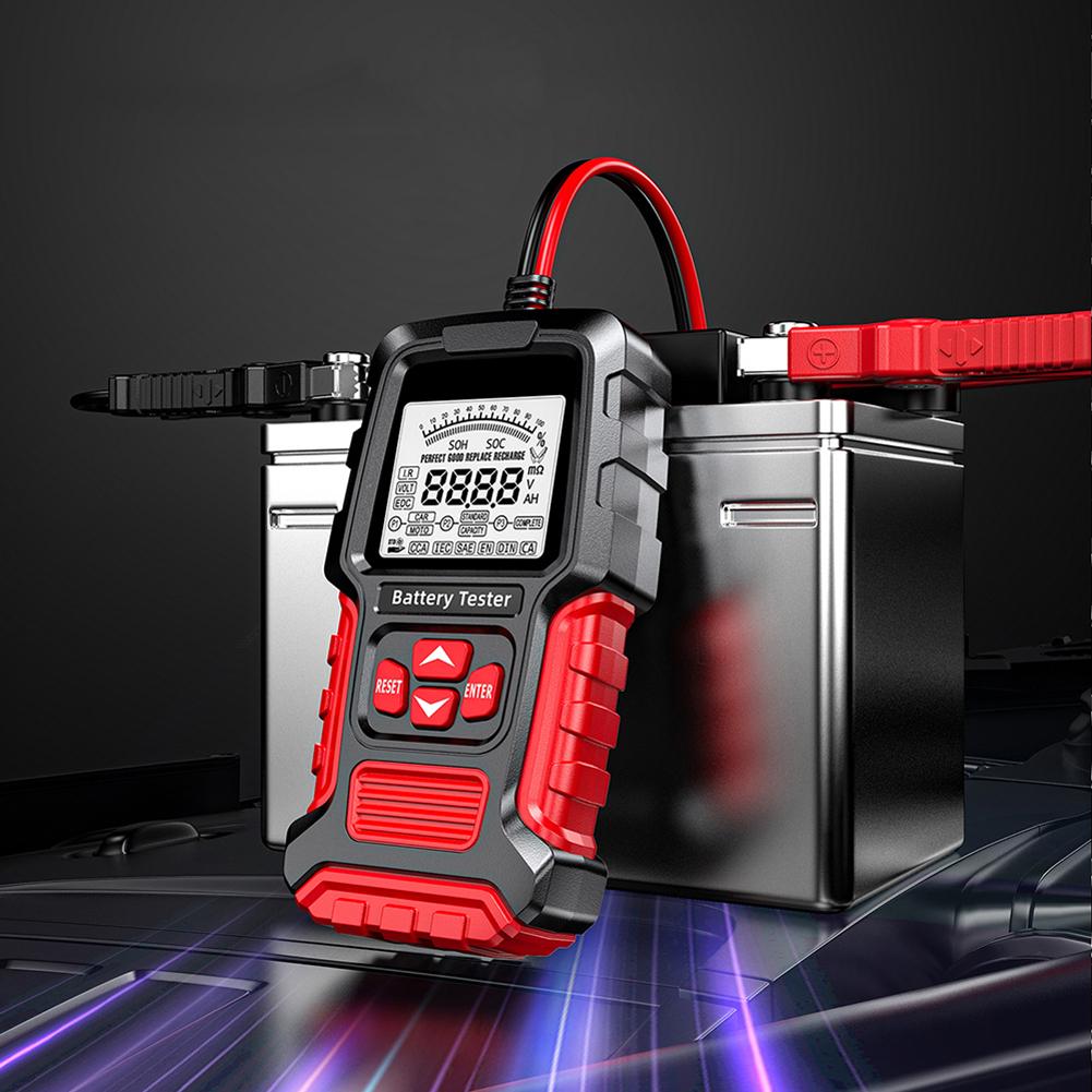 Car Battery Tester LCD Display Smart Battery Tester SOH SOC CCA IR Measurement Auto Battery Analyzer for Car Truck Boat SUV